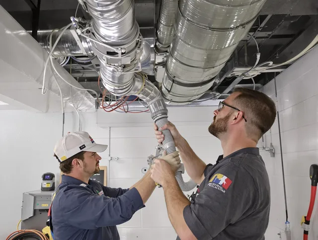 Raynham Air Duct Cleaning technician performing thorough AC duct cleaning in Raynham