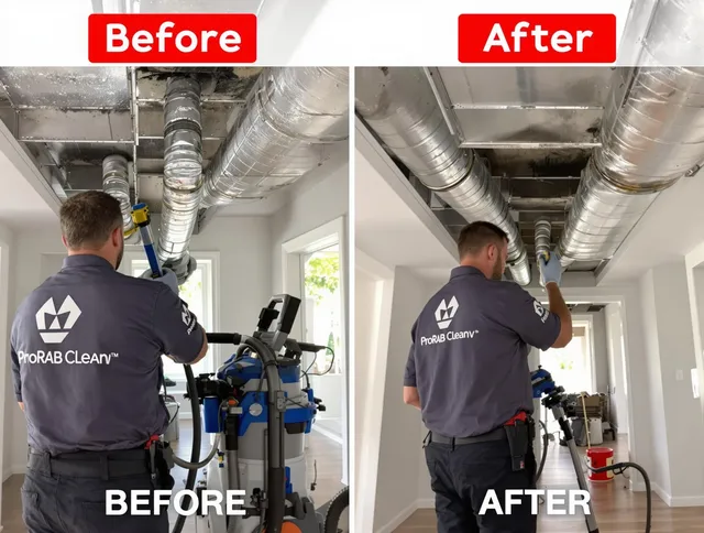 Raynham Air Duct Cleaning expert performing thorough residential duct cleaning in a Raynham home